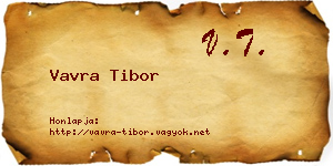 Vavra Tibor névjegykártya
